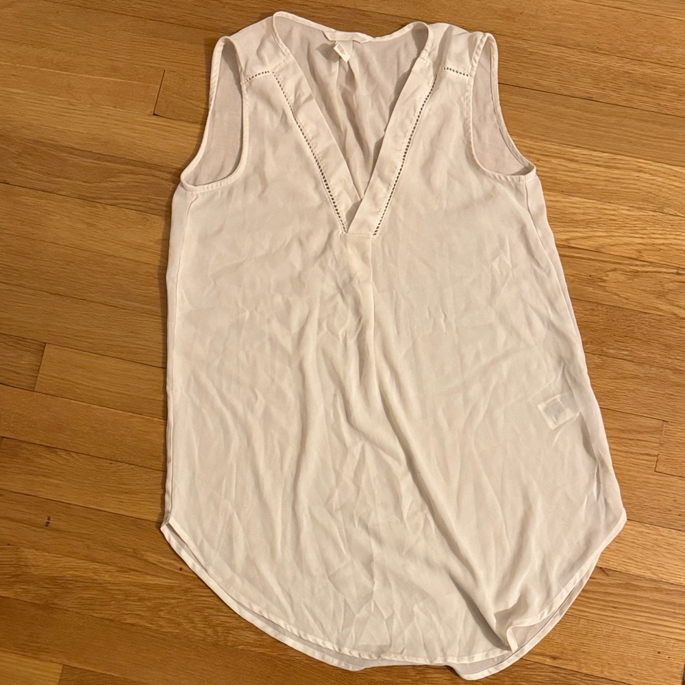 H&M White V-Neck Tank Top